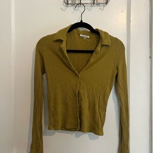 Reformation Olive Button Down Shirt